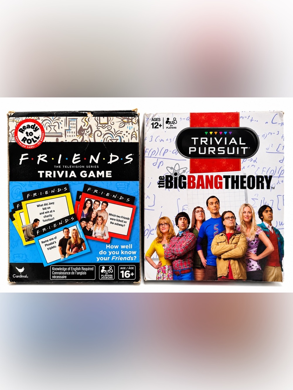 Friends + Big Bang Theory Trivia Games Bundle Trivial Pursuit TV Sitcom Fun